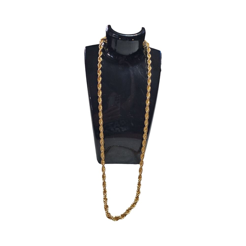 NWOT 14K Gold Plated Unisex Rope Chain Necklace 25" x 3.3mm Twisted